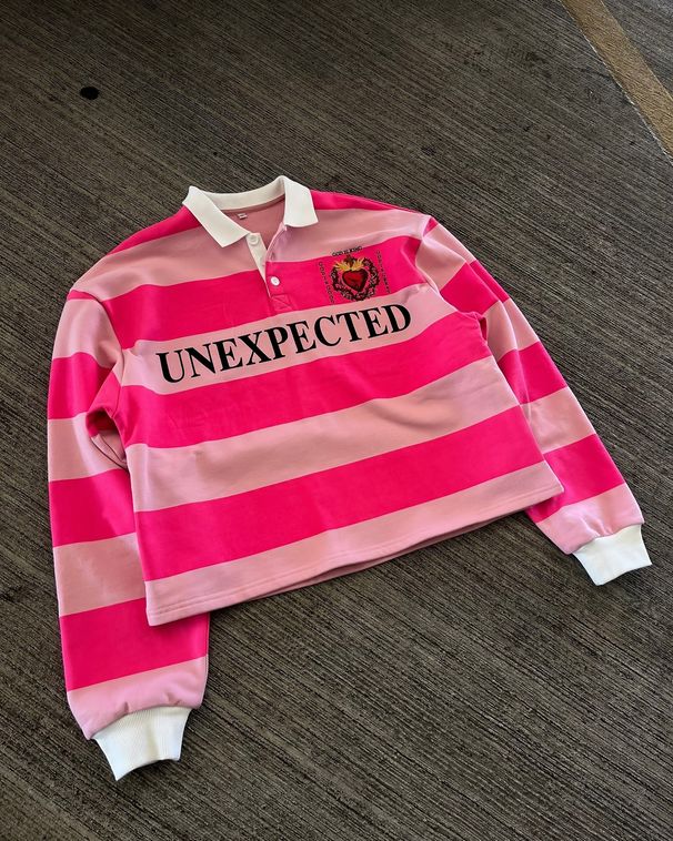 Retro Color-Block Polo Hoodie – 3d Embroidery Unisex Streetwear (Oversized Fit, S-Xl, Pink, Long Sleeve)_viptrois.com
