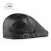 PU Korean Style Beret Men's Forward Cap British Women's Spring Autumn Winter Duckbill Leather Hat Trendy_viptrois.com