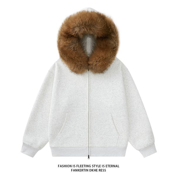Men's Plus Size Zip-Up Hoodie With Detachable Hood - Oversized Casual Sweatshirt For Big & Tall - Heavyweight Cotton Blend Jacket For Spring & Fall_viptrois.com