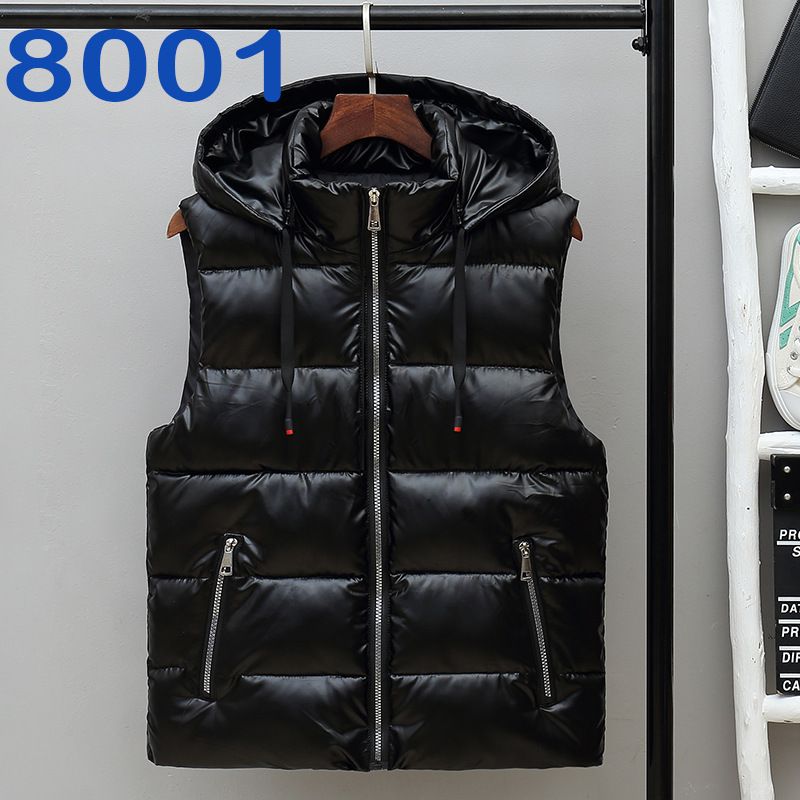 Men's Clothing Lightweight Quilted Vest, Winter Warm Sleeveless Jacket, Hoodless Zip-Up Puffer Gilet For Casual Outfit (Red, Black, Silver White)_viptrois.com