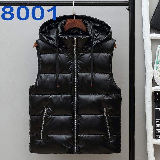 Men's Clothing Lightweight Quilted Vest, Winter Warm Sleeveless Jacket, Hoodless Zip-Up Puffer Gilet For Casual Outfit (Red, Black, Silver White)_viptrois.com