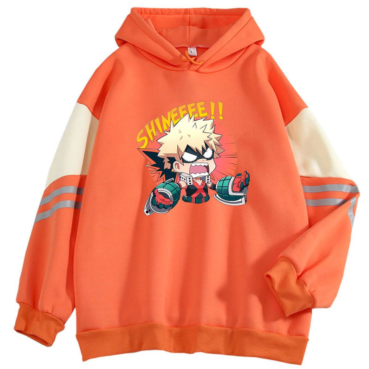 American Style Color Block Loose Niche Cartoon SHINEEEE Series Printed Pullover Sweatshirt_viptrois.com