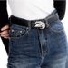 Instagram moon alloy buckle with niche design belt, high waisted versatile jeans, black men's and women's belt trend_viptrois.com
