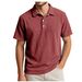 Men's Half-Zip Waffle Knit Polo Shirt - Breathable Short Sleeve Casual T-Shirt, Loose Fit, Solid Color, Trendy Streetwear For Summer & All Seasons_viptrois.com