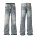 Men's Clothing High Street Washed Loose Wide Leg Large Hole Silhouette Flared Stacked Jeans Jeans_viptrois.com