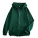 Solid Color Plain Sweatshirt Ins Style Loose Zipper Thickened Hooded Jacket_viptrois.com