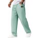 Men's Waffle Knit Casual Pants With Letter Logo - Straight Leg Comfort Fit For Autumn Winter - Multiple Colors & Sizes_viptrois.com