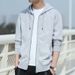 Men's Clothing Hooded Sweatshirt Autumn And Winter Cardigan Thin Sports Zipper Top Loose Large Size Casual Student Jacket_viptrois.com