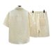 Men's Clothing Short Sleeved Shirt And Shorts Set Summer Ice Silk Suit Thin Sports Casual Two Piece Suit For Men_viptrois.com