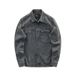 Men's Clothing Workwear Long Sleeved Shirt Men's Retro Loose Cotton Denim Cardigan Casual Simple Thin Jacket_viptrois.com