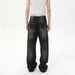 Men's Clothing Washed Vintage Distressed Whiskered Heavy Straight Wide Leg Casual Jeans_viptrois.com