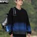 Sweater 2025 New Autumn Teenagers Without Hats Gradual Change Junior High School High School Students Pullover Loose Trend Handsome Long Sleeves_viptrois.com