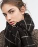 Unisex Black White Plaid Square Scarf Shawl_viptrois.com
