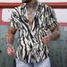 Men's Clothing Shirt New Summer Four Sided Stretch Thin Irregular Striped Printed Men's Short Sleeved Shirt_viptrois.com