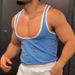 Men's Clothing Summer Men's Slim Thin Fitness Vest Men's I Shaped Sports Training Color Vest_viptrois.com