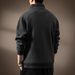 Men's Heavyweight Quarter-Zip Polo Sweatshirt - Soft Vintage Style Pullover For Fall_viptrois.com