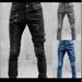 Men's Clothing New Motorcycle Personalized Jeans Stretch Slim Pants Men_viptrois.com