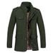 Men’s Slim-Fit Longline Jacket – 100% Cotton, Business Casual For Spring/Fall (Khaki/Black/Army Green, L-6XL, Lightweight & Breathable)_viptrois.com