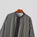 Men's Clothing Men's Loose Long Sleeved Cardigan Wide Leg Casual Pants Lazy Style Positioning Striped Suit_viptrois.com