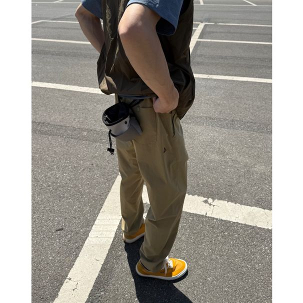 Unisex Functional Cargo Pants Wide Length American Style Small Triangle White Label Casual Tapered Mid Waist Skinny_viptrois.com