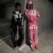 European And American Style Hooded Set Fashion Casual Long Pants Printed Hip Hop Rock Unisex Sweatshirt Jacket_viptrois.com