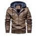 Men's PU Leather Jacket With Hood – Stylish Biker-Inspired Coat (Black, Khaki, Espresso, Burgundy, S-5XL)_viptrois.com