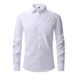 EU Size Four Sided Elastic Shirt Men's Business Casual Long Sleeve Shirt Professional Dress Shirt Men_viptrois.com