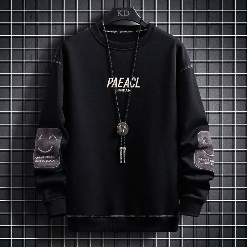 Men's Clothing Spring And Autumn Long Sleeve T Shirt Men's Youth Bottoming Shirt Top Clothes Trendy Ins Sweatshirt Men's Clothing_viptrois.com