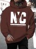 Men's Autumn And Winter Casual Fashion Loose Hooded Sweatshirt Letter Print Warm Long Sleeved Pullover_viptrois.com