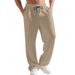 Men's Clothing Men's Casual Pants Solid Color Simple Waffle Jacquard Fabric Drawstring Sports For Formal & Casual_viptrois.com