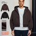 Men's Cropped Zip-Up Hoodie - Streetwear Pullover With Kangaroo Pocket, Oversized Fit Casual Sweatshirt_viptrois.com