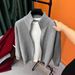 men's stand collar zipup knit cardigan – slim fit winter sweater (black/red/grey/apricot, m3xl)_viptrois.com