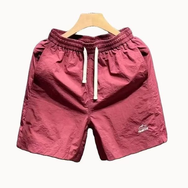 Men's Clothing Summer Outdoor Mountain Solid Color Shorts Men's Trendy Brand Quick Drying Loose Home Leisure Beach Sports Shorts_viptrois.com