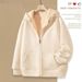 Men's Clothing Autumn/Winter Cardigan Sweatshirt Korean Style Fleece Lined Thick Warm Plus Size Wool Coat Solid Color Trendy_viptrois.com