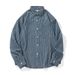 Men's Clothing Retro Washed Denim Striped Long Sleeved Shirt Spring Style Back Stitching Design Loose Casual Shirt_viptrois.com