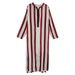Men's Clothing ethnic style men's clothing 2024 autumn new color matching striped long Muslim robe hoodie_viptrois.com