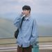 Dark Blue Denim Men Long Sleeve Spring Autumn Trendy Brand Ins Japanese Retro City Boy Workwear Shirt Jacket_viptrois.com