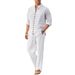 Men's Clothing Shirts Casual Loose Long Sleeved Trousers Beach Suit_viptrois.com