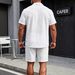 Men's Summer Casual Short Sleeved Shirt And Shorts Set White Drape Breathable Loose Fit Two Piece Suit for Wholesale_viptrois.com