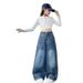Girls Jeans Machete Pants New Children's Miscellaneous European And American Jeans_viptrois.com