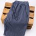 Men's Clothing Summer Thin White Cotton And Linen Shorts Solid Color Loose Breathable Elastic Waist Straight Linen Casual Shorts_viptrois.com