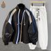 Men's Clothing Contrast Color Stitching Plus Velvet Version Jacket Suit Men Autumn And Winter Double Zipper Niche Design Fashion Trend A Complete Set_viptrois.com