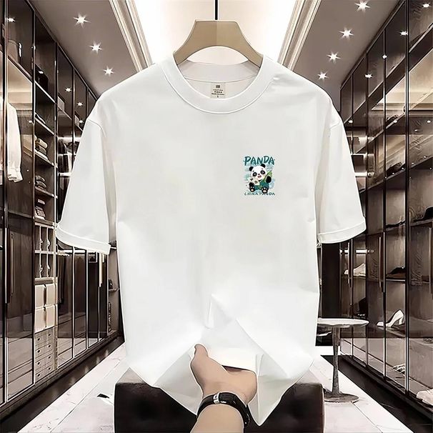 Casual Urban Fashion For Men & Women Panda Graphic Print T-Shirt Oversized Relaxed Fit 100% Cotton Unisex Streetwear_viptrois.com