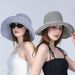 Summer Contrast Color Striped Big Brim Fisherman Hat Japanese Style Foldable Sun Hat Female Outdoor Fashion Sun Hat_viptrois.com