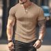 The 2025 New Men's Short-sleeved Top With A Flared V-neck And A Fitted Short-sleeved T-shirt For Summer_viptrois.com