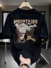 【DORAE】2026 Warm T-shirt (Organic Cotton) Black (Soft "MOUNTAINS Outdoor" Print & Minimalist Accent) – Cozy Minimalist Style For Lounging At Home_viptrois.com