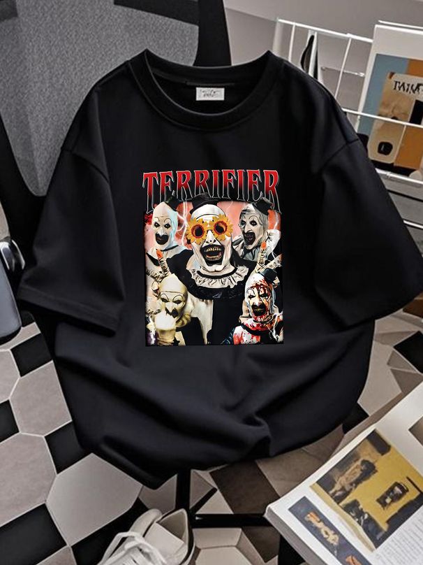 Vintage Terrifer T-Shirt, Shirt Gift For Wo And Man, Halloween Shirt Soft Comfortable Streetwear Fashion Breathable Stretched Homme Versatile_viptrois.com