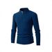 Men’s Half-Zip Cable Knit Sweater – Winter Warm Stand Collar Pullover (Grey/Black/Khaki/Army Green/Blue)_viptrois.com