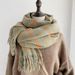 Scarf For Women Winter Student New Plaid Cashmere Warm Fringe Shawl Thickened Korean Fashion Neck Warmer_viptrois.com