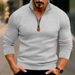 Cross-border New Autumn Winter Men's Casual Solid Color Long-sleeve European And American Half-zip Stand-up_viptrois.com